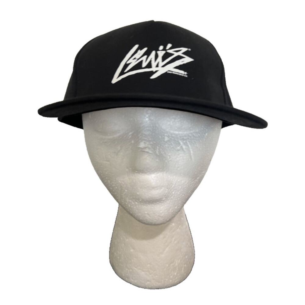 Men's Levi's Printed Logo Baseball Hat Black Flat brim adjustable Snapback Cap